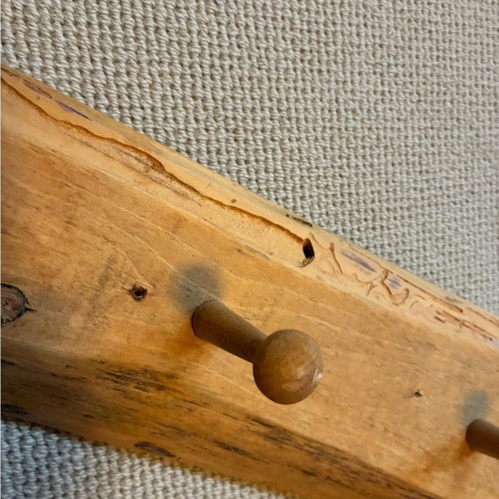 Rustic Wooden Wall Hook Rack